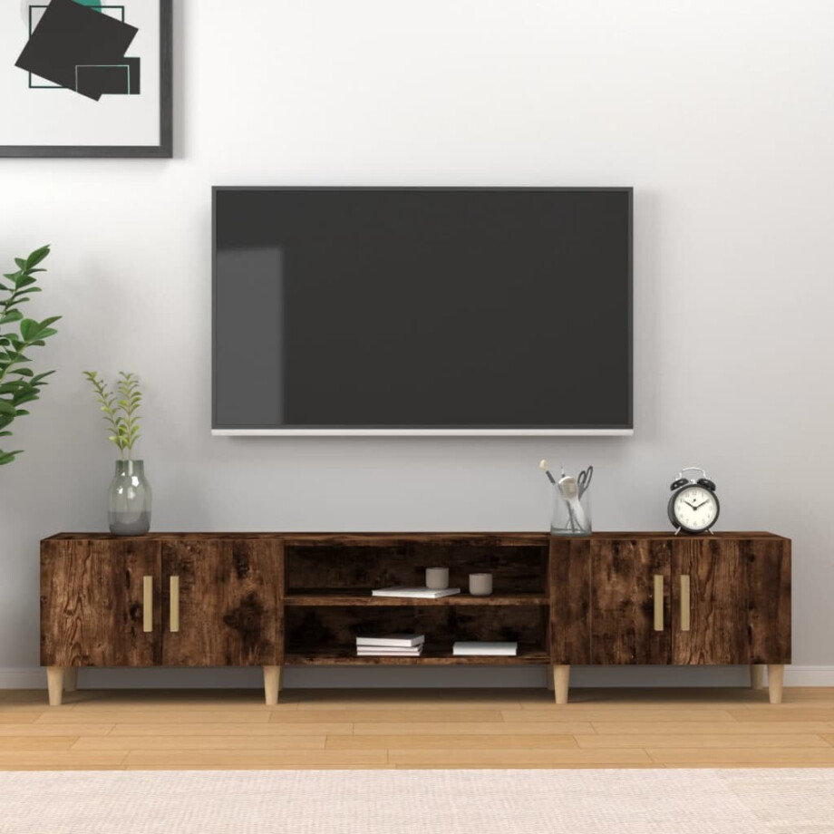 vidaXL Tv-meubel 180x31,5x40 cm bewerkt hout gerookt eikenkleurig afbeelding 1
