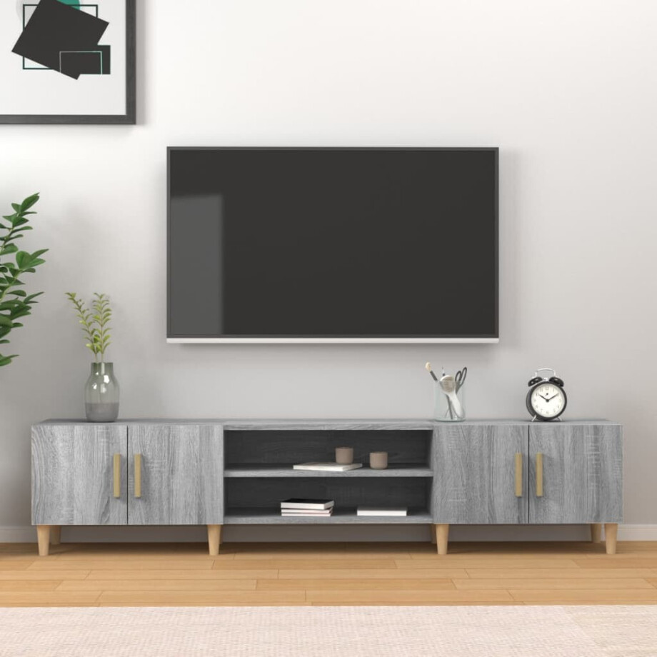 vidaXL Tv-meubel 180x31,5x40 cm bewerkt hout grijs sonoma eikenkleurig vidaXL Tv-meubel 180x31,5x40 cm bewerkt hout grijs sonoma eikenkleurig afbeelding 1