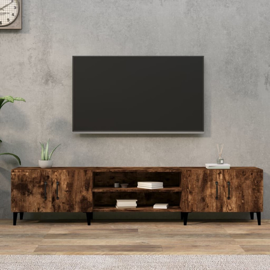 vidaXL Tv-meubel 180x31,5x40 cm bewerkt hout gerookt eikenkleurig afbeelding 1