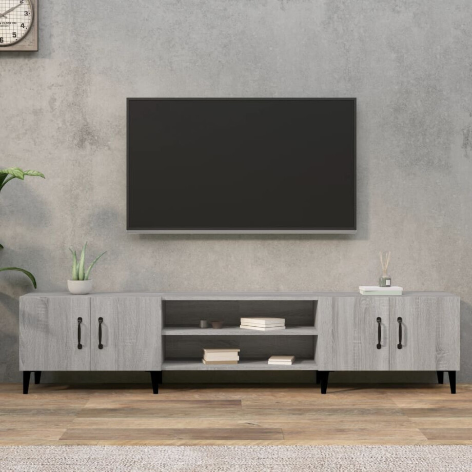 vidaXL Tv-meubel 180x31,5x40 cm bewerkt hout grijs sonoma eikenkleurig vidaXL Tv-meubel 180x31,5x40 cm bewerkt hout grijs sonoma eikenkleurig afbeelding 1