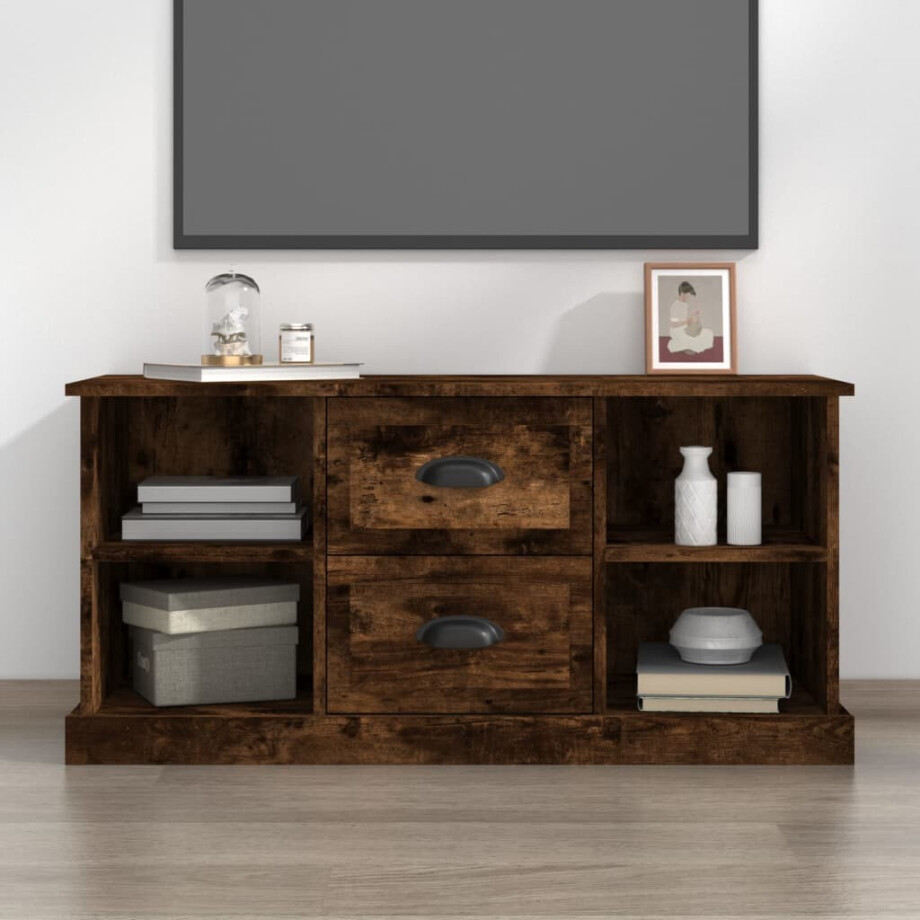 vidaXL Tv-meubel 99,5x35,5x48 cm bewerkt hout gerookt eikenkleurig afbeelding 1
