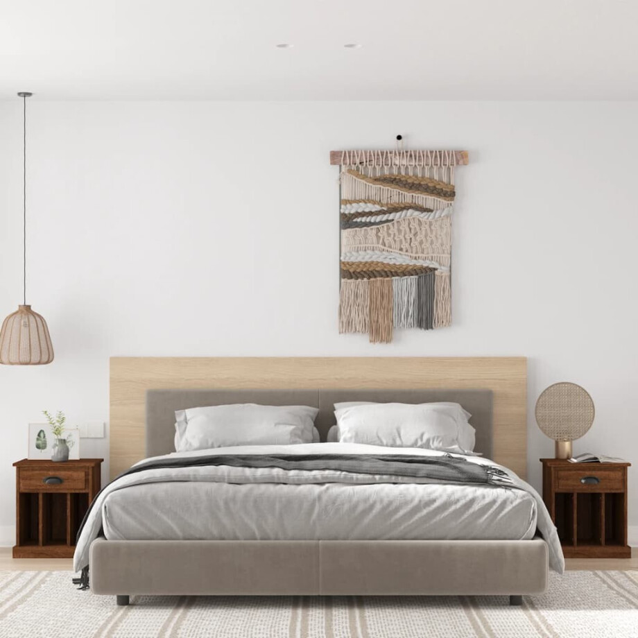 vidaXL Nachtkastjes 2 st 43x36x50 cm bruin eikenkleur vidaXL Nachtkastjes 2 st 43x36x50 cm bruin eikenkleur afbeelding 1