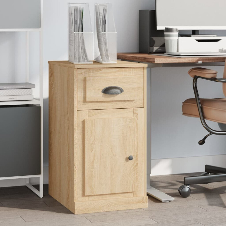 vidaXL Bijzetkast met lade 40x50x75 cm bewerkt hout sonoma eikenkleur vidaXL Bijzetkast met lade 40x50x75 cm bewerkt hout sonoma eikenkleur afbeelding 1