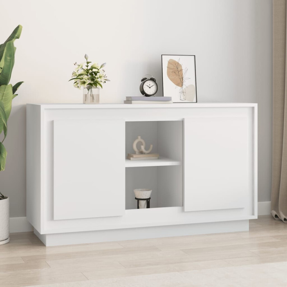 vidaXL Dressoir 102x35x60 cm bewerkt hout wit afbeelding 1