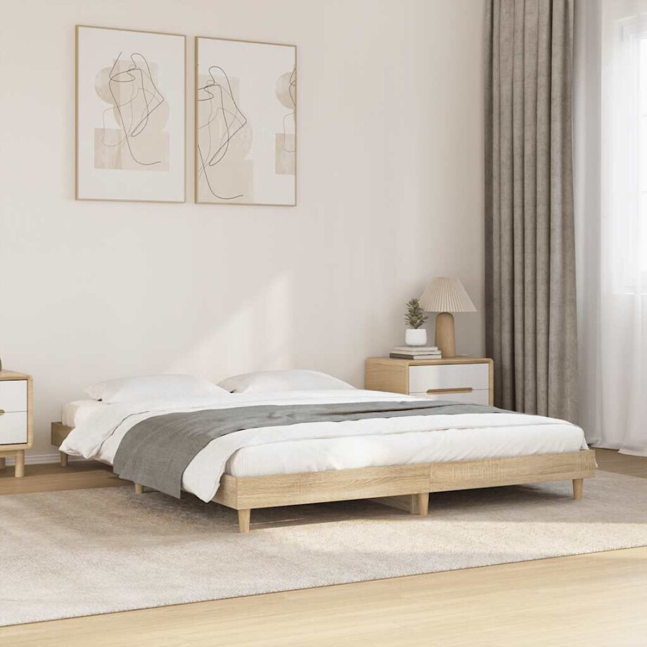 vidaXL Bedframe zonder matras hout sonoma eikenkleurig 140x200 cm vidaXL Bedframe zonder matras hout sonoma eikenkleurig 140x200 cm afbeelding 1