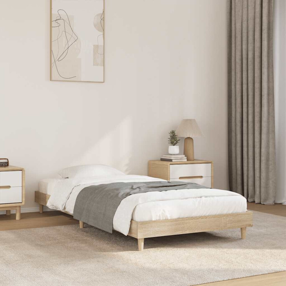 vidaXL Bedframe zonder matras hout sonoma eikenkleurig 75x190 cm vidaXL Bedframe zonder matras hout sonoma eikenkleurig 75x190 cm afbeelding 1