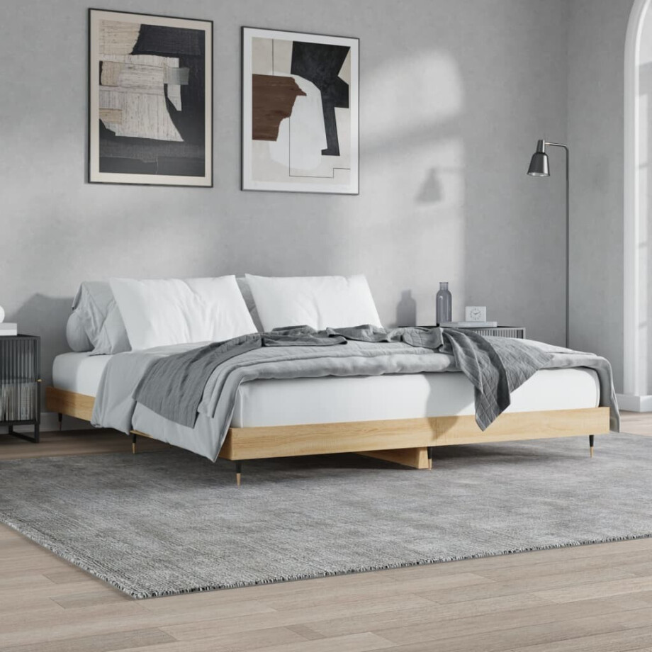vidaXL Bedframe zonder matras hout sonoma eikenkleurig 120x200 cm afbeelding 1