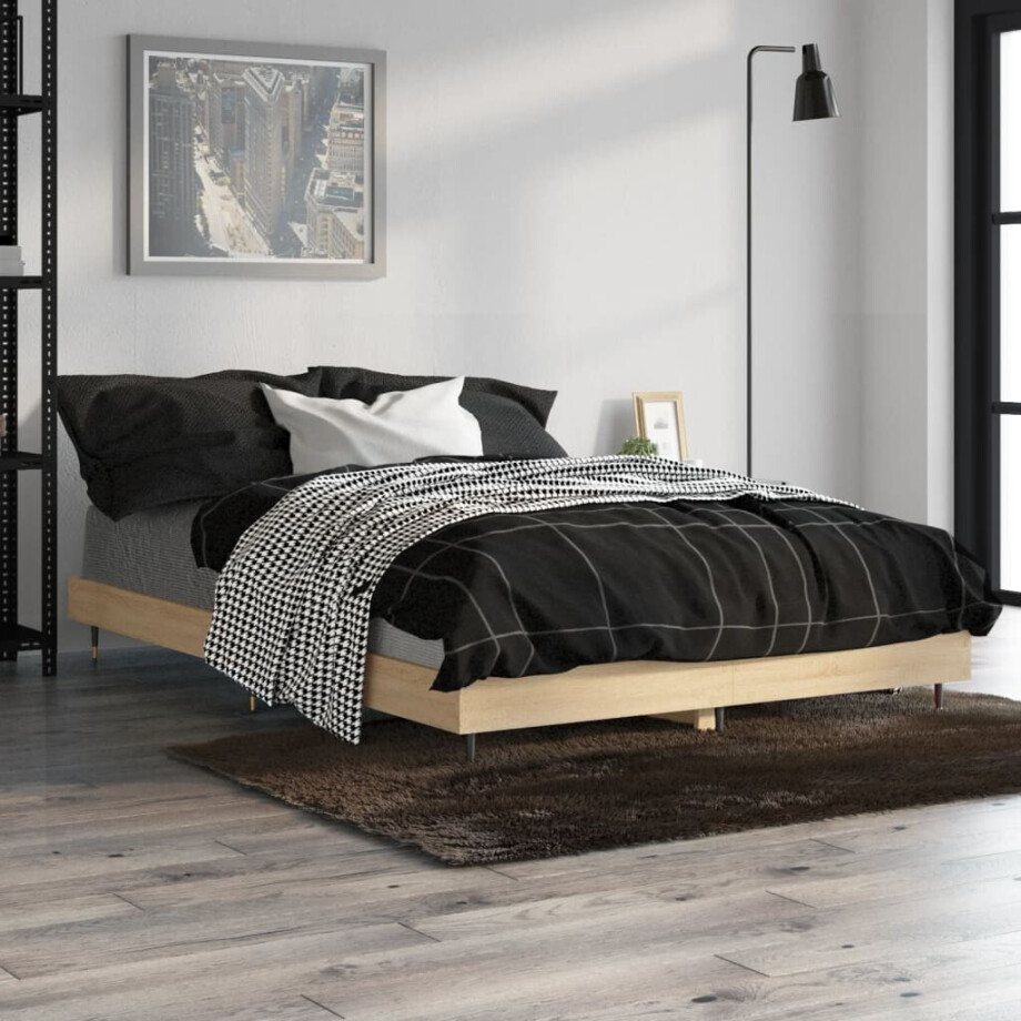 vidaXL Bedframe zonder matras hout sonoma eikenkleurig 120x190 cm afbeelding 1