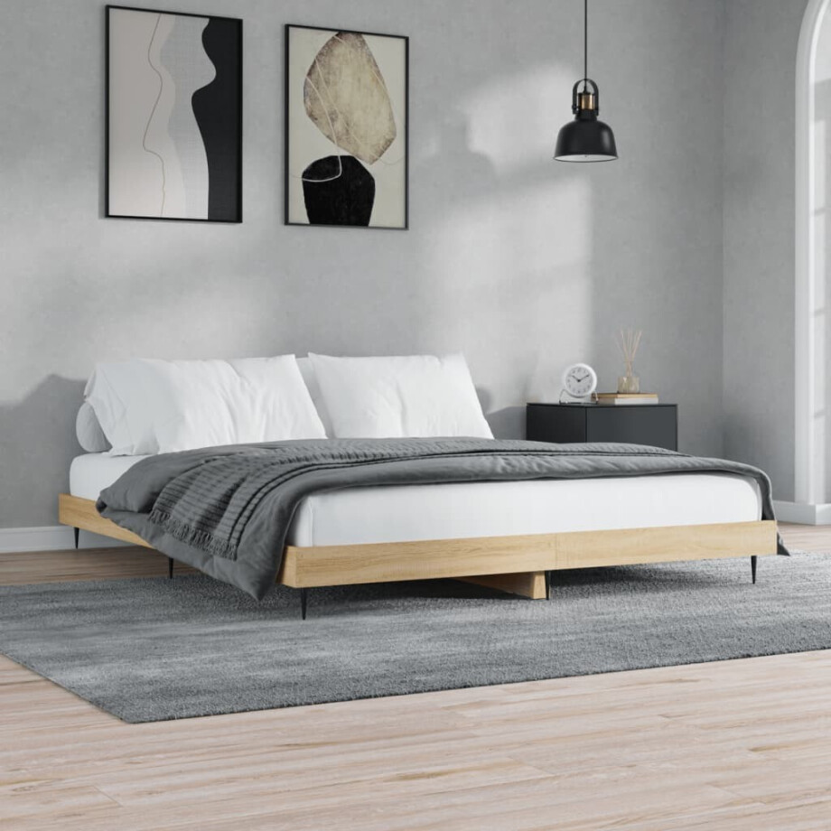 vidaXL Bedframe zonder matras hout sonoma eikenkleurig 140x200 cm vidaXL Bedframe zonder matras hout sonoma eikenkleurig 140x200 cm afbeelding 1