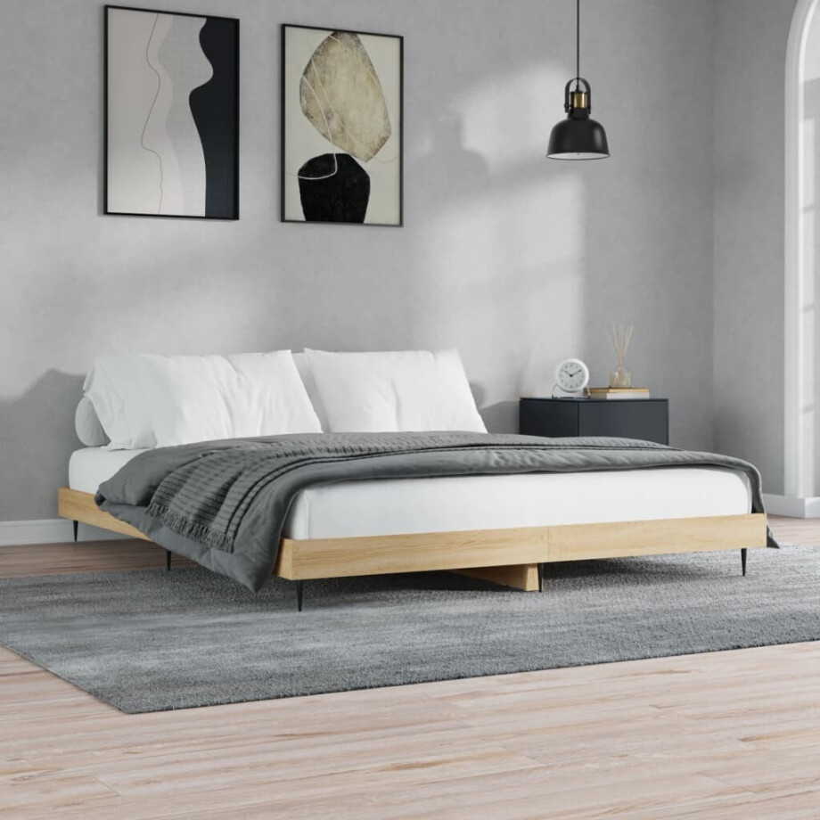 vidaXL Bedframe zonder matras hout sonoma eikenkleurig 120x200 cm afbeelding 1