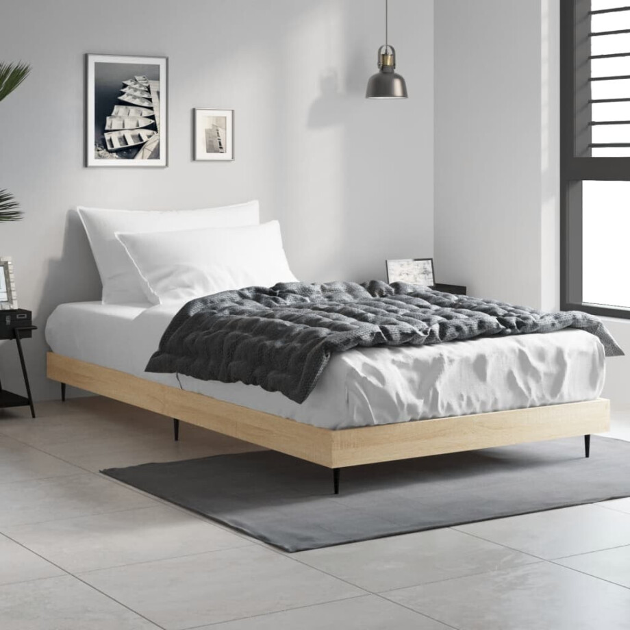 vidaXL Bedframe zonder matras hout sonoma eikenkleurig 90x200 cm afbeelding 1
