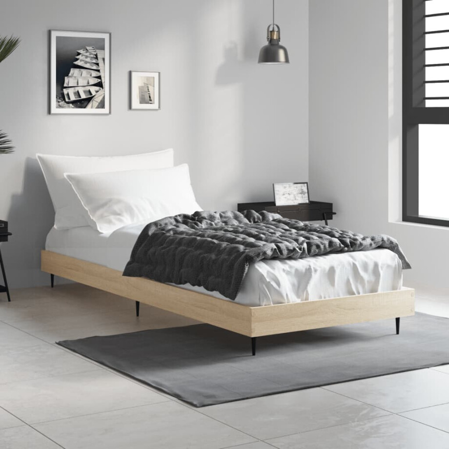 vidaXL Bedframe zonder matras hout sonoma eikenkleurig 75x190 cm afbeelding 1