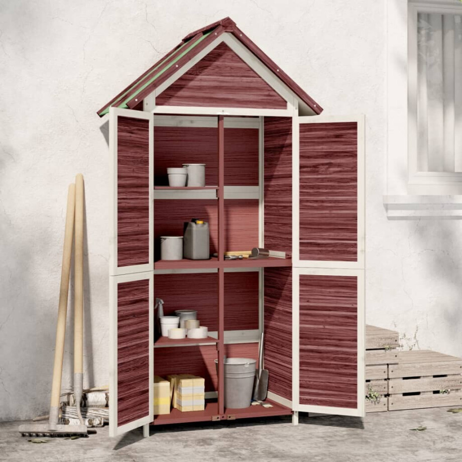 vidaXL Tuinschuur 89x52,5x175 cm massief grenenhout mokkakleurig vidaXL Tuinschuur 89x52,5x175 cm massief grenenhout mokkakleurig afbeelding 1
