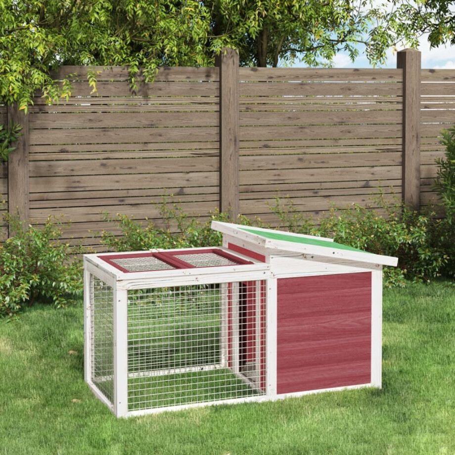 vidaXL Konijnenhok 100,5x54x55 cm massief grenenhout mokkakleurig vidaXL Konijnenhok 100,5x54x55 cm massief grenenhout mokkakleurig afbeelding 1