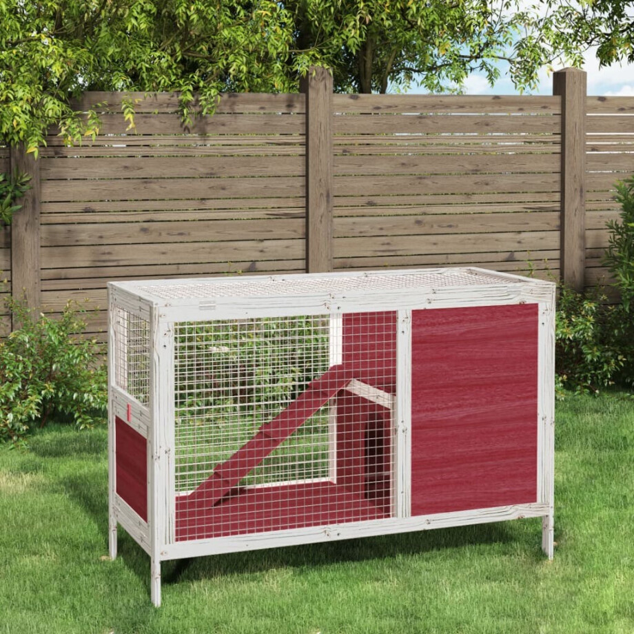 vidaXL Konijnenhok 103x44x69,5 cm massief grenenhout mokkakleurig vidaXL Konijnenhok 103x44x69,5 cm massief grenenhout mokkakleurig afbeelding 1