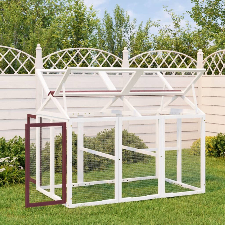 vidaXL Dierenren 141x94x104 cm massief grenenhout mokkakleurig afbeelding 1