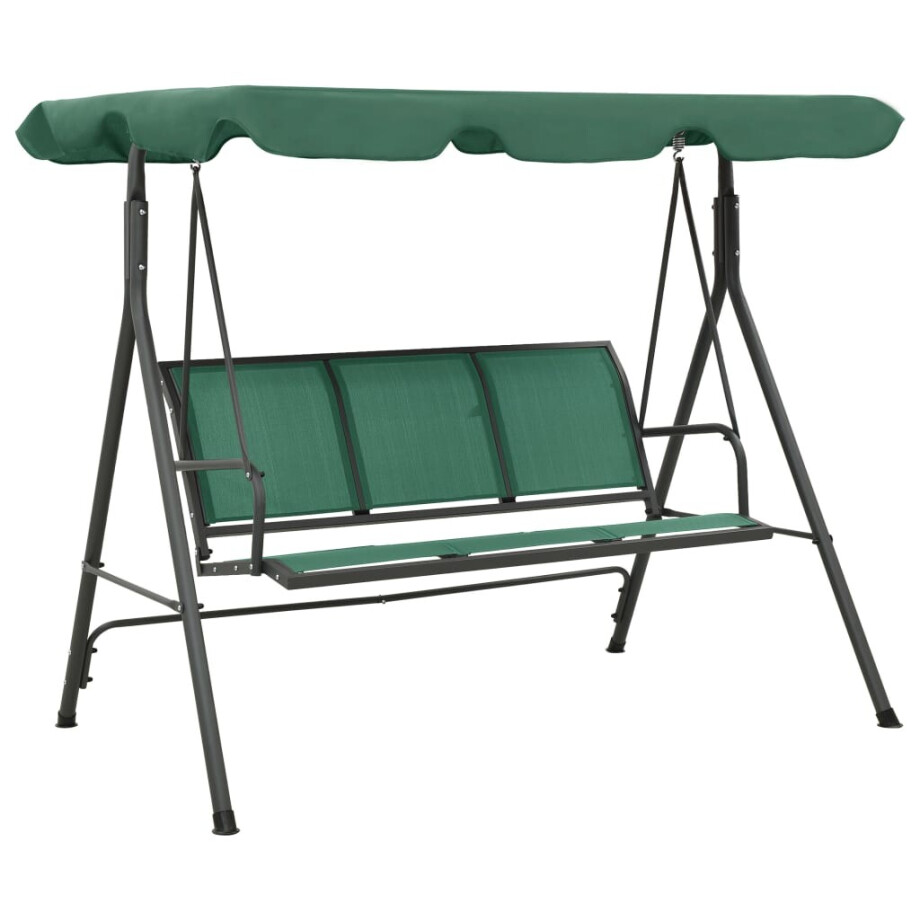 vidaXL Schommelbank 170 cm textileen en staal groen vidaXL Schommelbank 170 cm textileen en staal groen afbeelding 1