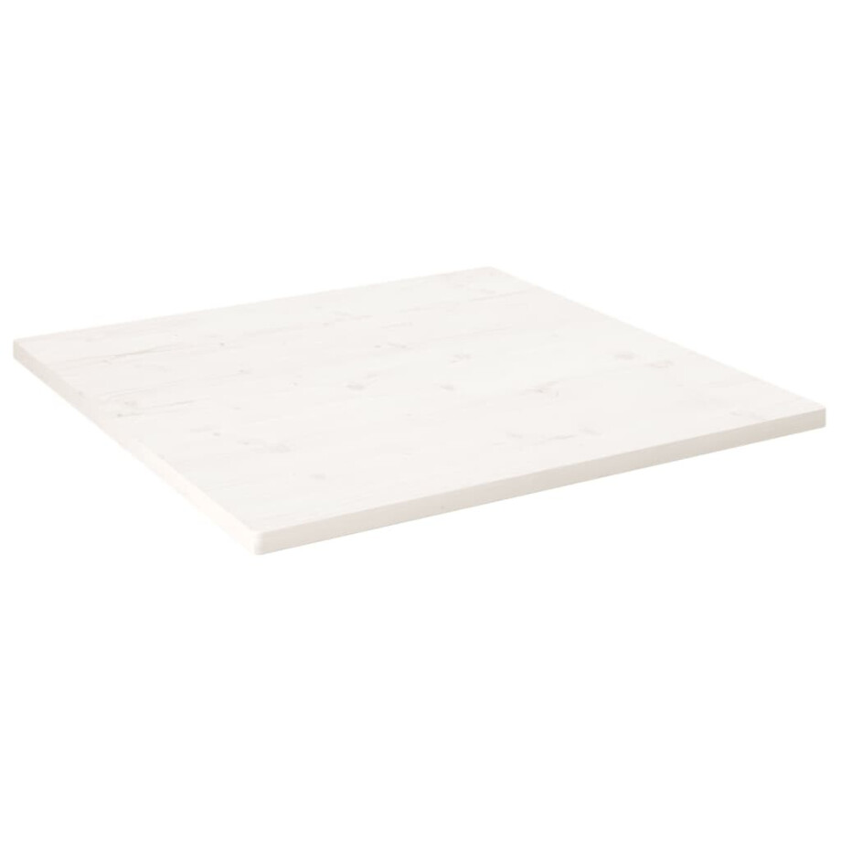 vidaXL Tafelblad vierkant 70x70x2,5 cm massief grenenhout wit afbeelding 1