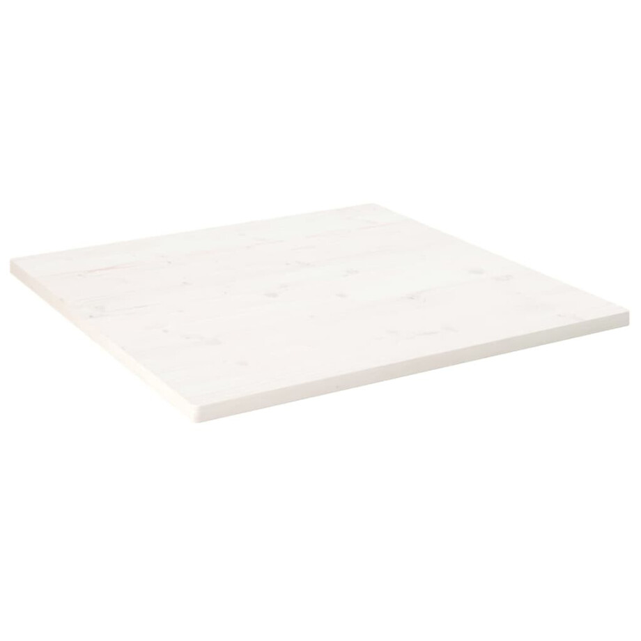 vidaXL Tafelblad vierkant 80x80x2,5 cm massief grenenhout wit afbeelding 1