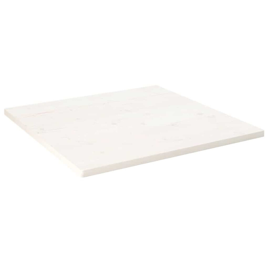 vidaXL Tafelblad vierkant 90x90x2,5 cm massief grenenhout wit afbeelding 1