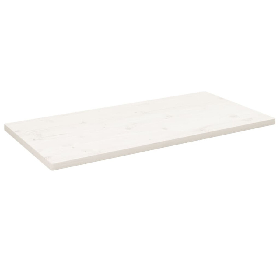 vidaXL Tafelblad rechthoekig 110x60x2,5 cm massief grenenhout wit afbeelding 1