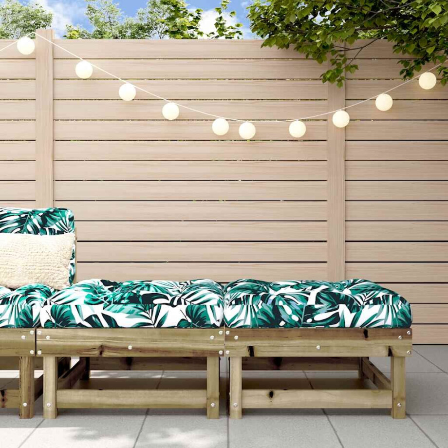 vidaXL Tuinvoetenbanken met kussens 2 st geïmpregneerd grenenhout afbeelding 1