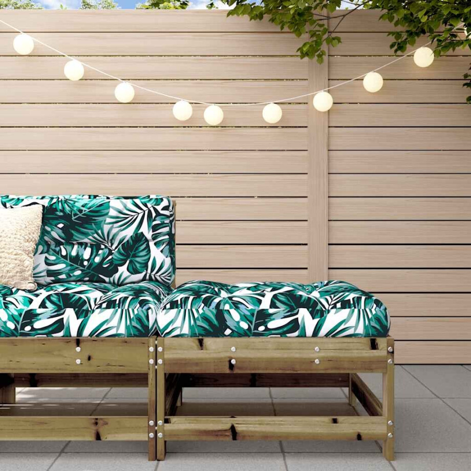 vidaXL Tuinvoetenbank met kussen geïmpregneerd grenenhout afbeelding 1