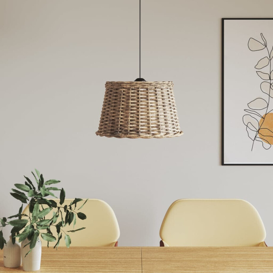 vidaXL Plafondlampenkap Ø45x28 cm wicker bruin afbeelding 1