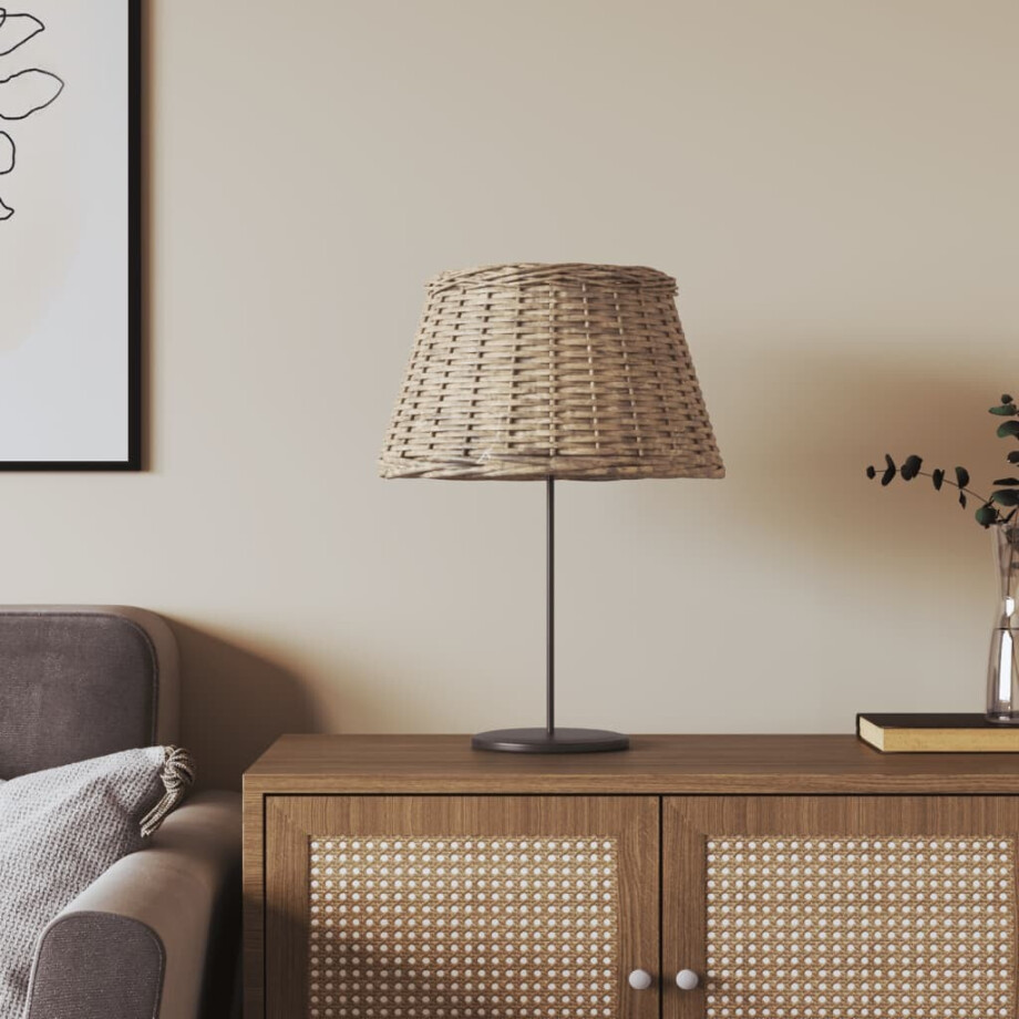 vidaXL Lampenkap Ø50x30 cm wicker bruin afbeelding 1