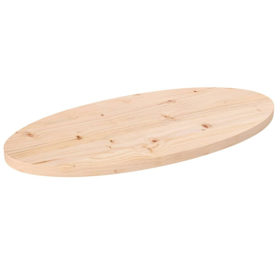 vidaXL Tafelblad ovaal 60x30x2,5 cm massief grenenhout afbeelding 1