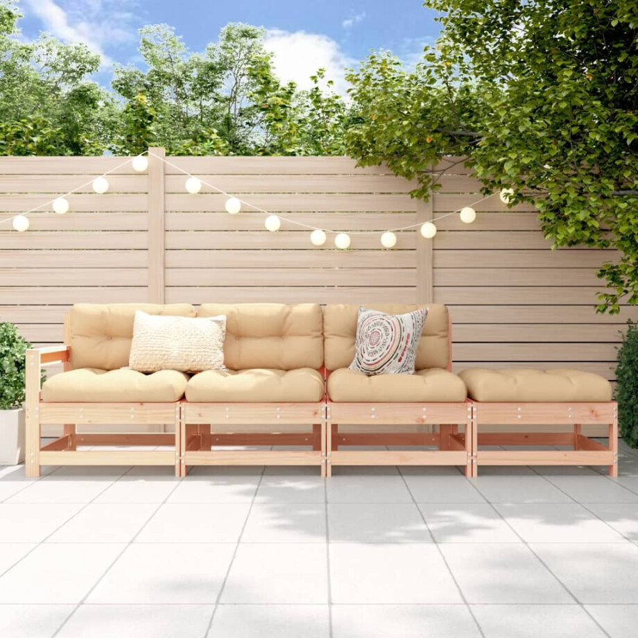 vidaXL 4-delige Loungeset massief grenenhout afbeelding 1