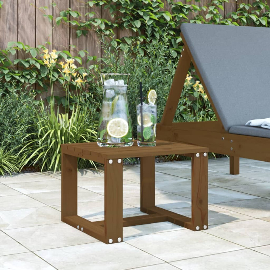 vidaXL Tuinbijzettafel 40x38x28,5 cm massief grenenhout honingbruin afbeelding 1
