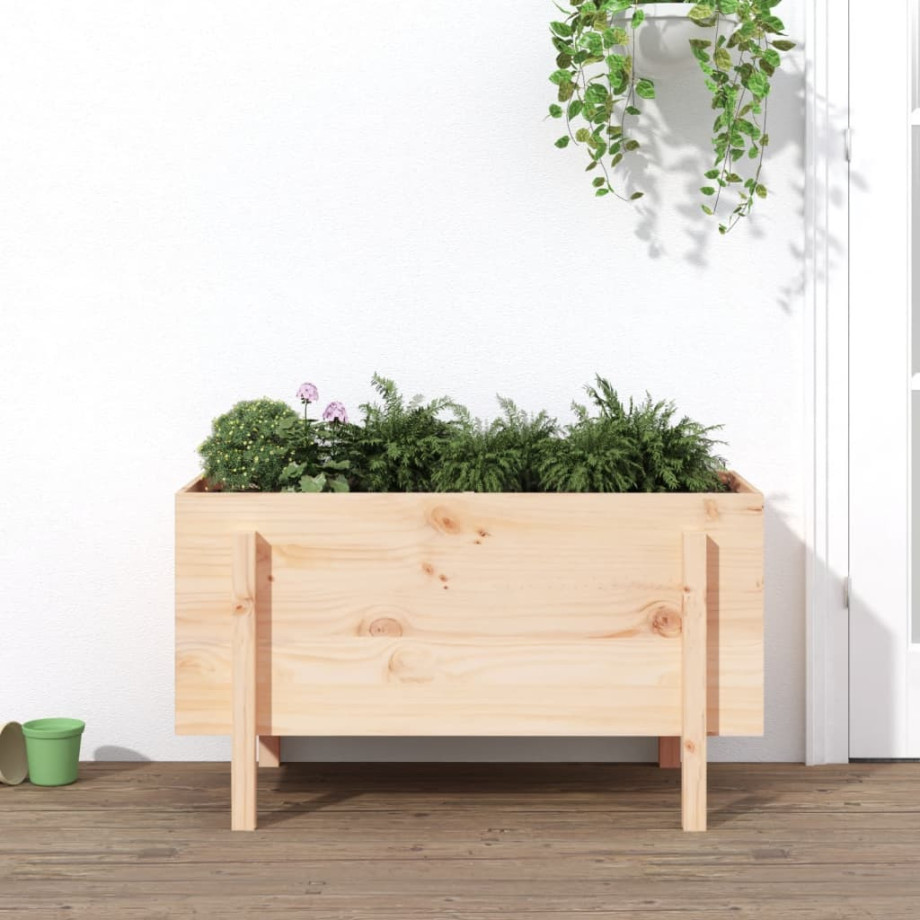 vidaXL Plantenbak verhoogd 101x50x57 cm massief grenenhout afbeelding 1