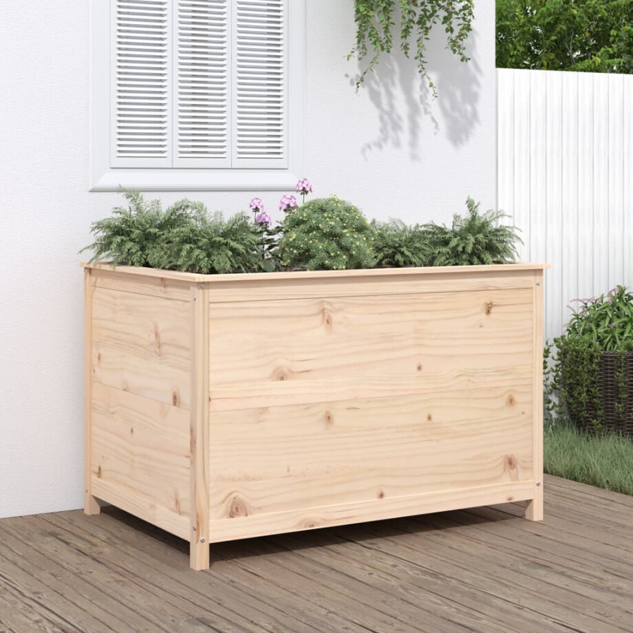 vidaXL Plantenbak verhoogd 119,5x82,5x78 cm massief grenenhout afbeelding 1