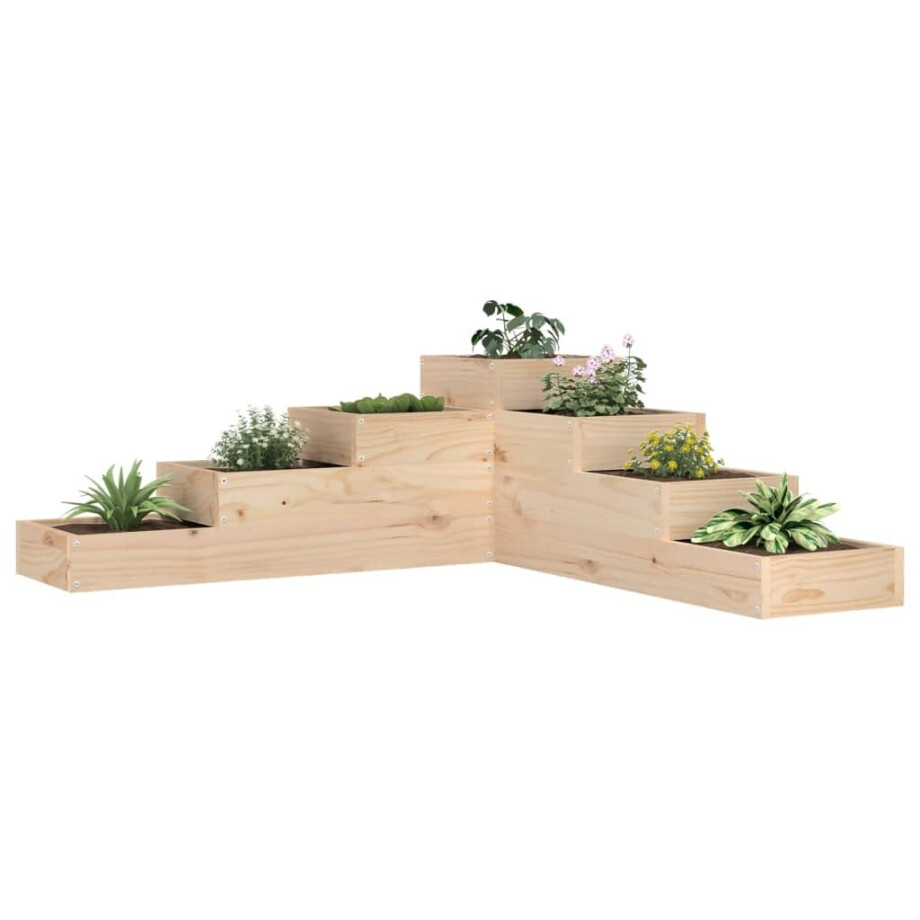 vidaXL Plantenbak 4-laags 106x104,5x36 cm massief grenenhout vidaXL Plantenbak 4-laags 106x104,5x36 cm massief grenenhout afbeelding 1
