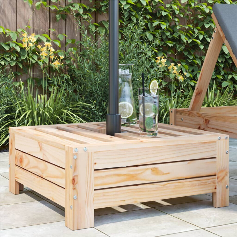 vidaXL Parasolvoetbedekking massief grenenhout afbeelding 1