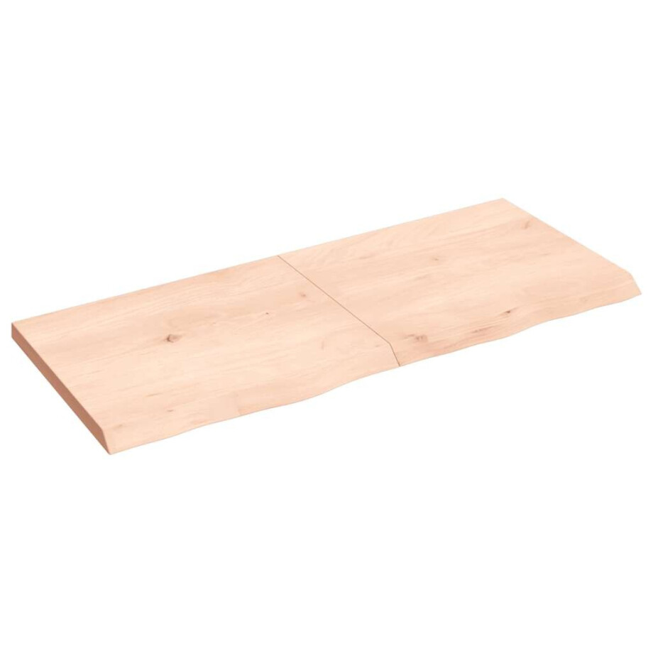 vidaXL Wandschap 120x50x(2-4) cm onbehandeld massief eikenhout afbeelding 1