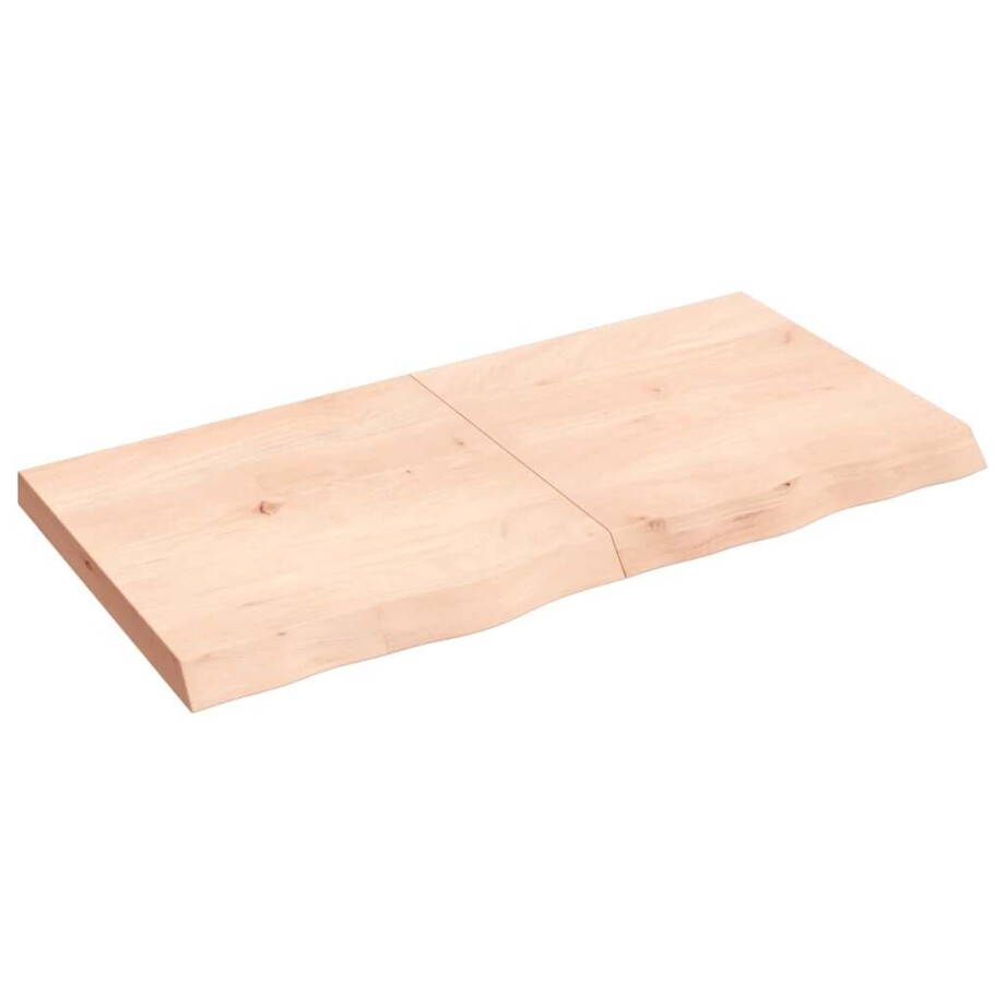 vidaXL Wandschap 120x60x(2-6) cm onbehandeld massief eikenhout afbeelding 1