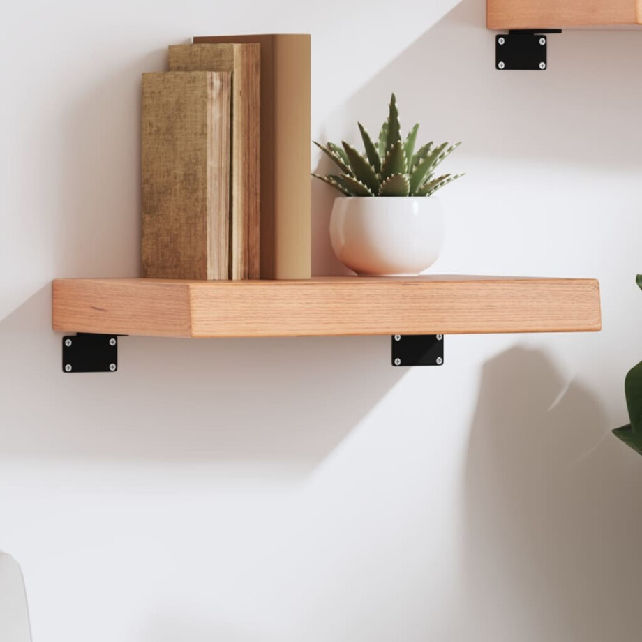 vidaXL Wandschap 40x20x6 cm behandeld massief eikenhout lichtbruin afbeelding 1