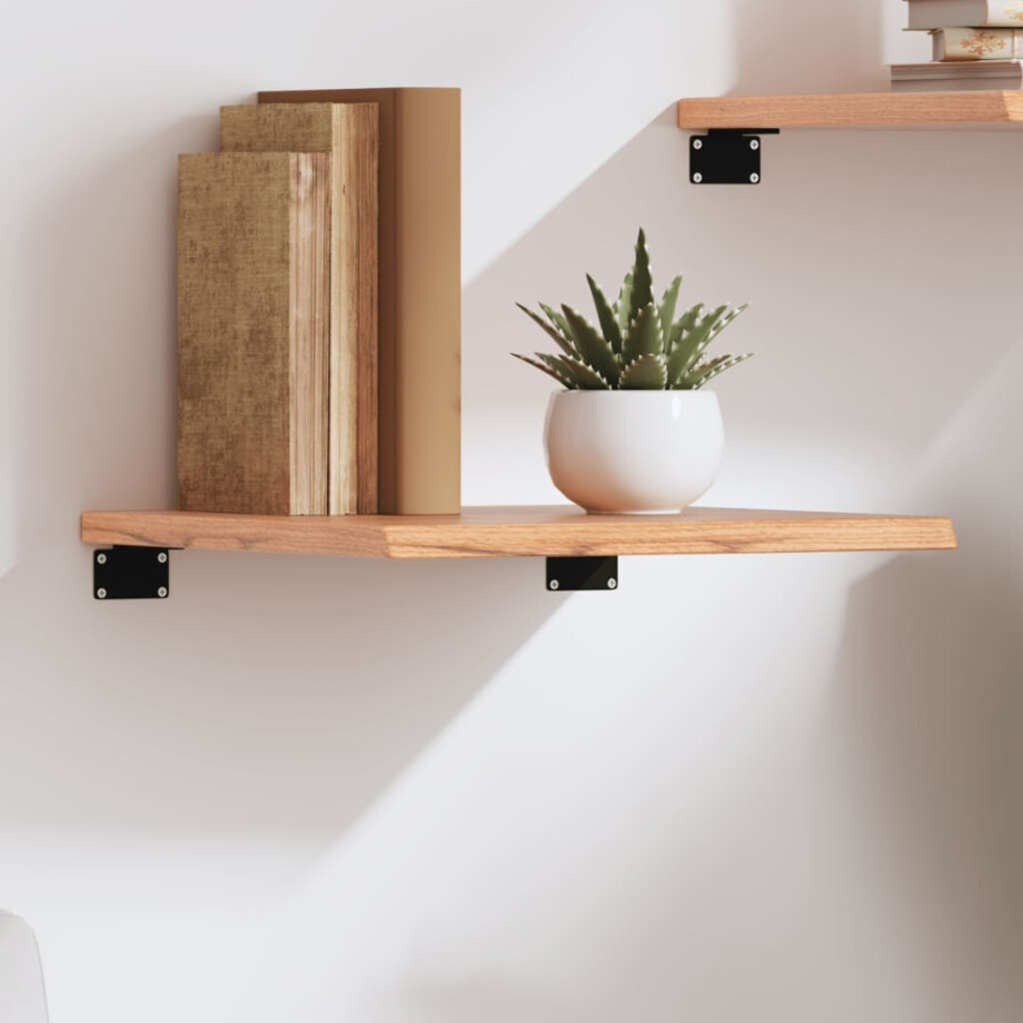 vidaXL Wandschap 40x40x2 cm behandeld massief eikenhout lichtbruin afbeelding 1