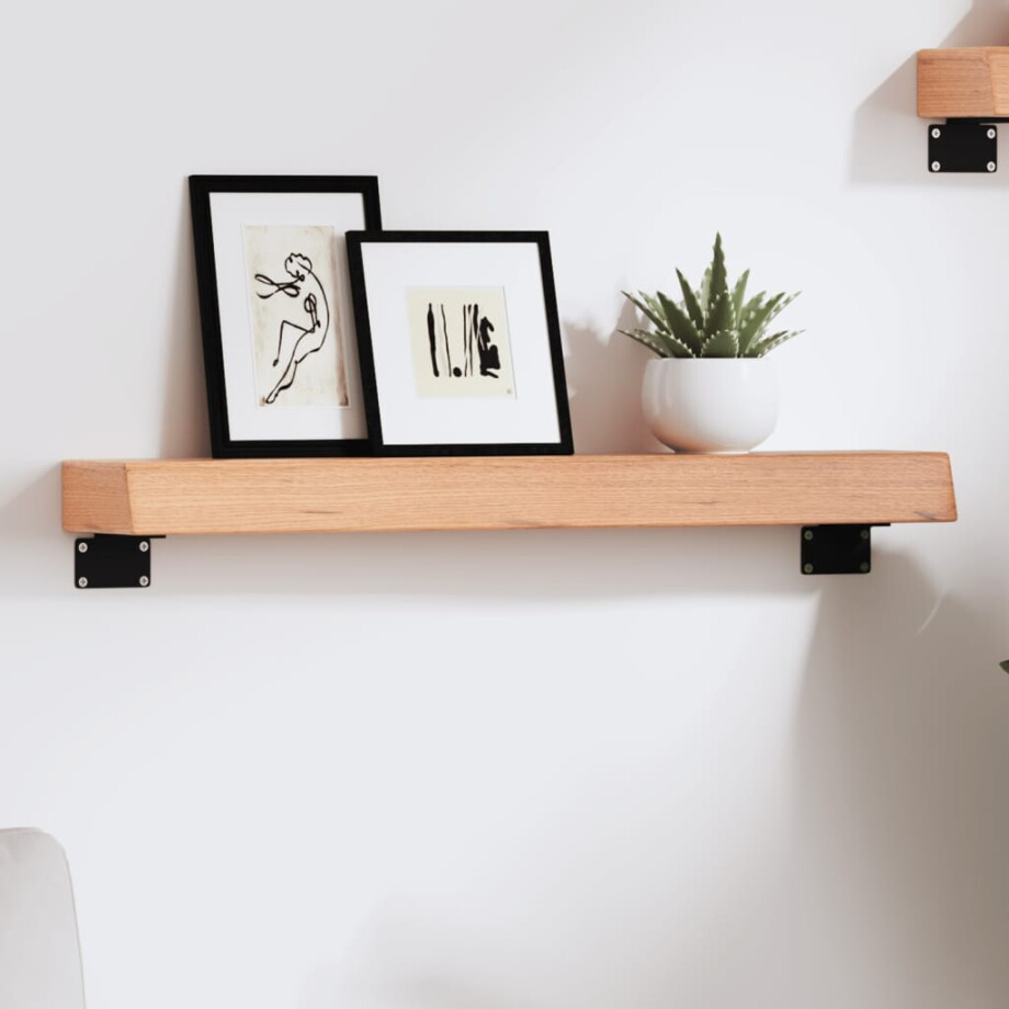 vidaXL Wandschap 60x10x6 cm behandeld massief eikenhout lichtbruin afbeelding 1