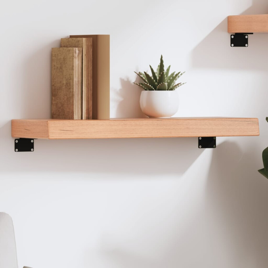 vidaXL Wandschap 60x20x6 cm behandeld massief eikenhout lichtbruin afbeelding 1