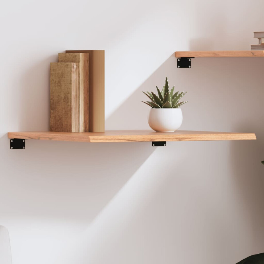vidaXL Wandschap 60x60x2 cm behandeld massief eikenhout lichtbruin afbeelding 1