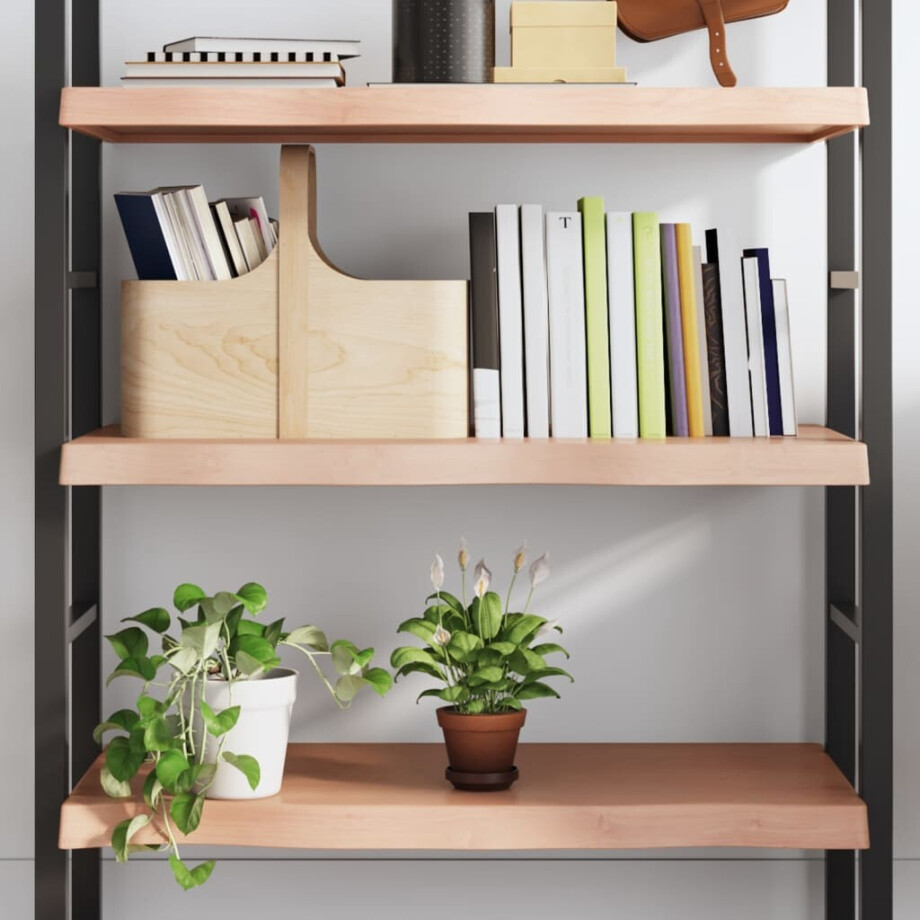 vidaXL Wandschap 100x60x(2-6)cm behandeld massief eikenhout lichtbruin vidaXL Wandschap 100x60x(2-6)cm behandeld massief eikenhout lichtbruin afbeelding 1