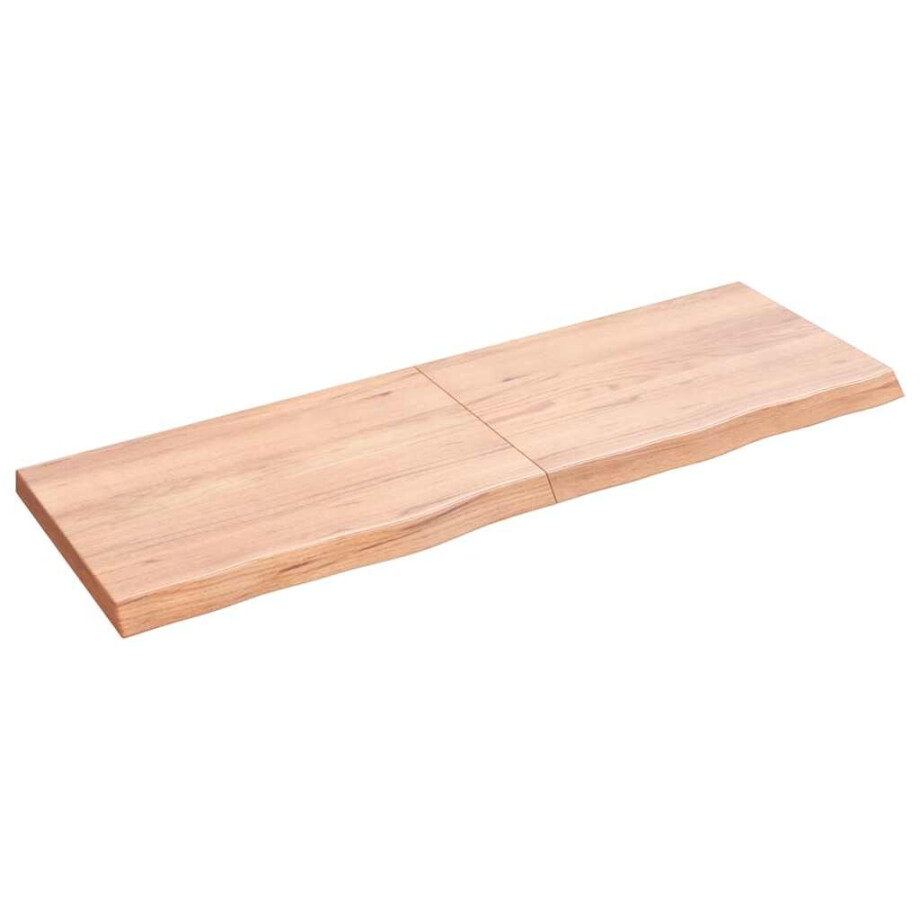 vidaXL Wandschap 120x40x(2-4)cm behandeld massief eikenhout lichtbruin vidaXL Wandschap 120x40x(2-4)cm behandeld massief eikenhout lichtbruin afbeelding 1