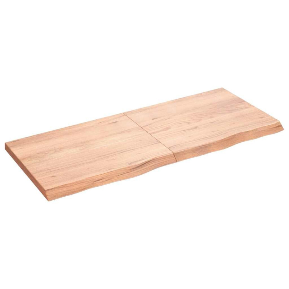 vidaXL Wandschap 120x50x(2-4)cm behandeld massief eikenhout lichtbruin vidaXL Wandschap 120x50x(2-4)cm behandeld massief eikenhout lichtbruin afbeelding 1