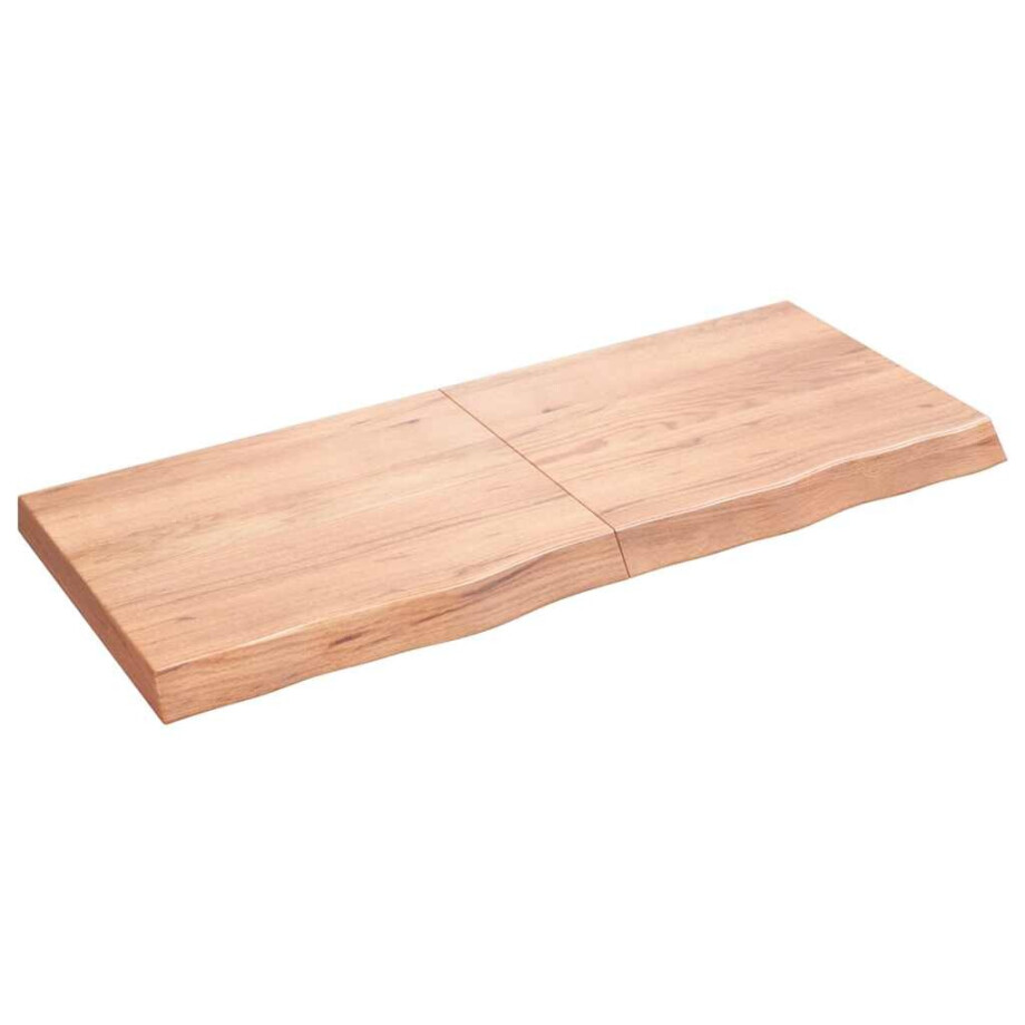 vidaXL Wandschap 120x50x(2-6)cm behandeld massief eikenhout lichtbruin afbeelding 1