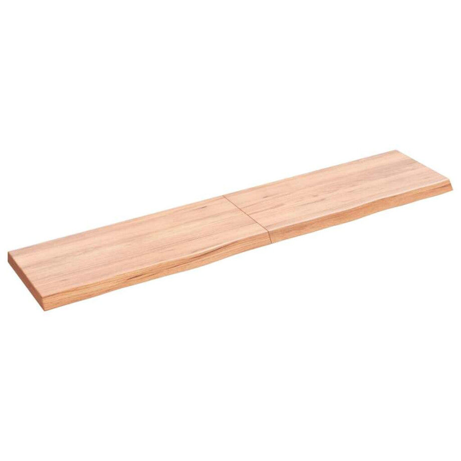 vidaXL Wandschap 140x30x(2-4)cm behandeld massief eikenhout lichtbruin afbeelding 1