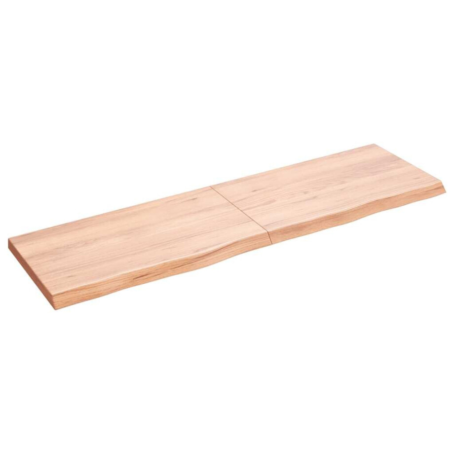 vidaXL Wandschap 140x40x(2-4)cm behandeld massief eikenhout lichtbruin afbeelding 1