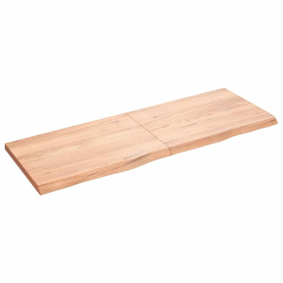 vidaXL Wandschap 140x50x(2-4)cm behandeld massief eikenhout lichtbruin afbeelding 1